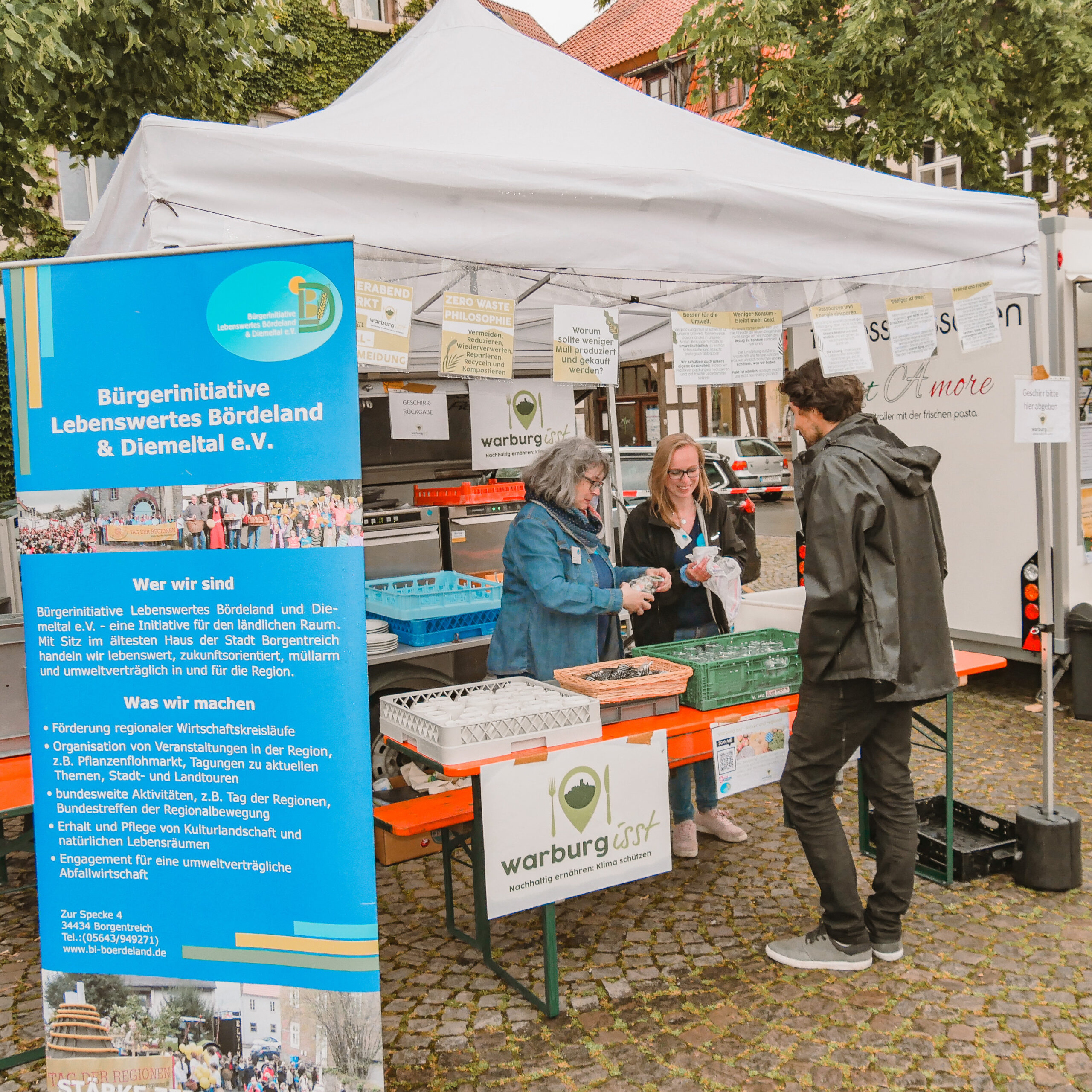 Infostand Bürgerinitiative Lebenswertes Bördeland und Diemeltal